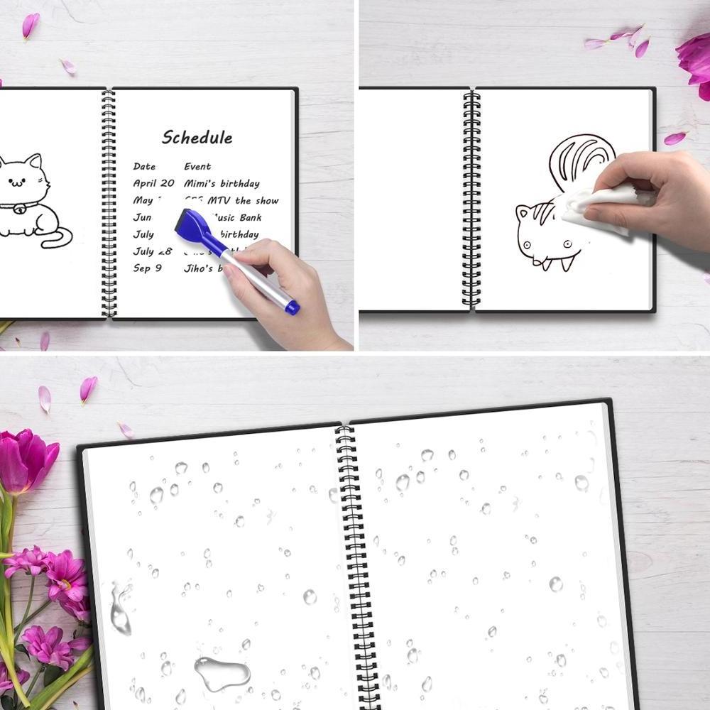 Newyes Dry Erase Whiteboard Paper Writing Memo Notebook Reusable Pocket Notepad With Pen