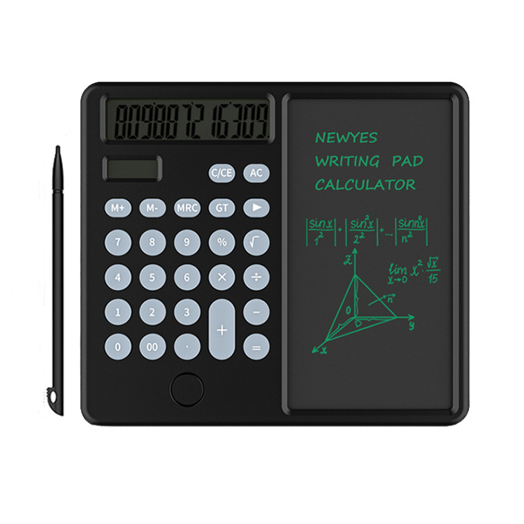 Newyes Solar Notepad Calculator Desk 12 Digits Folding Calculadora with 6 inch Writing Tablet