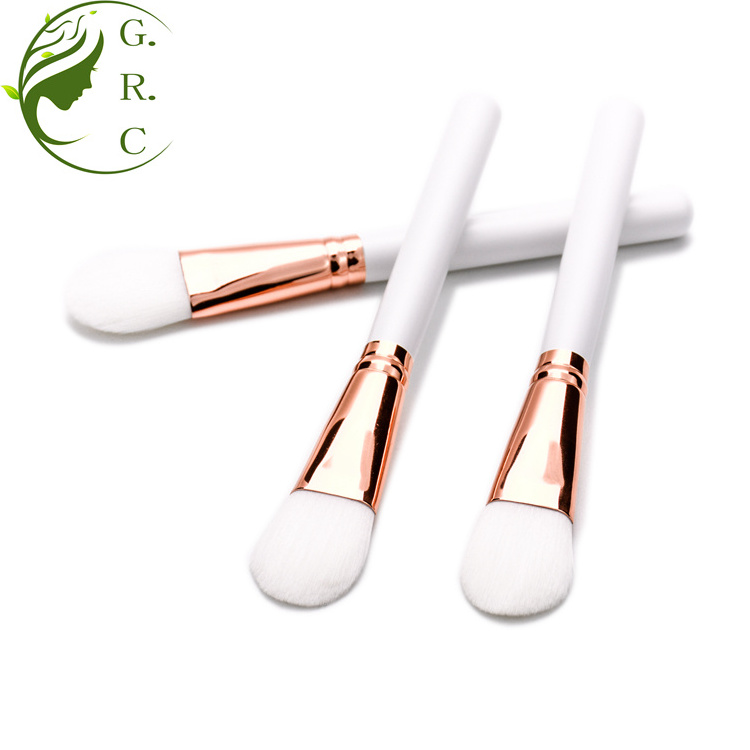 Single Wooden Synthetic Private Label Rose Gold Liquid Make- Up Custom Logo Cosmetic Mask Makeup Kabuki Foundation Brush