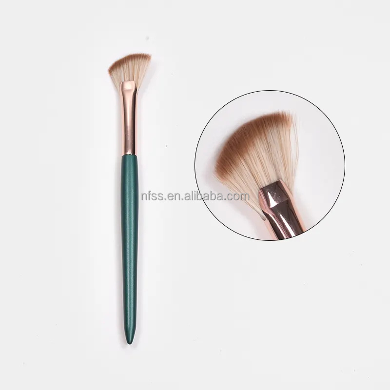 Applicator Complexion Seint Art Contour Blusher Make Up Brush Shader Cosmetic Wood 2Pcs Blue Premium Angled Fan Makeup Brushes