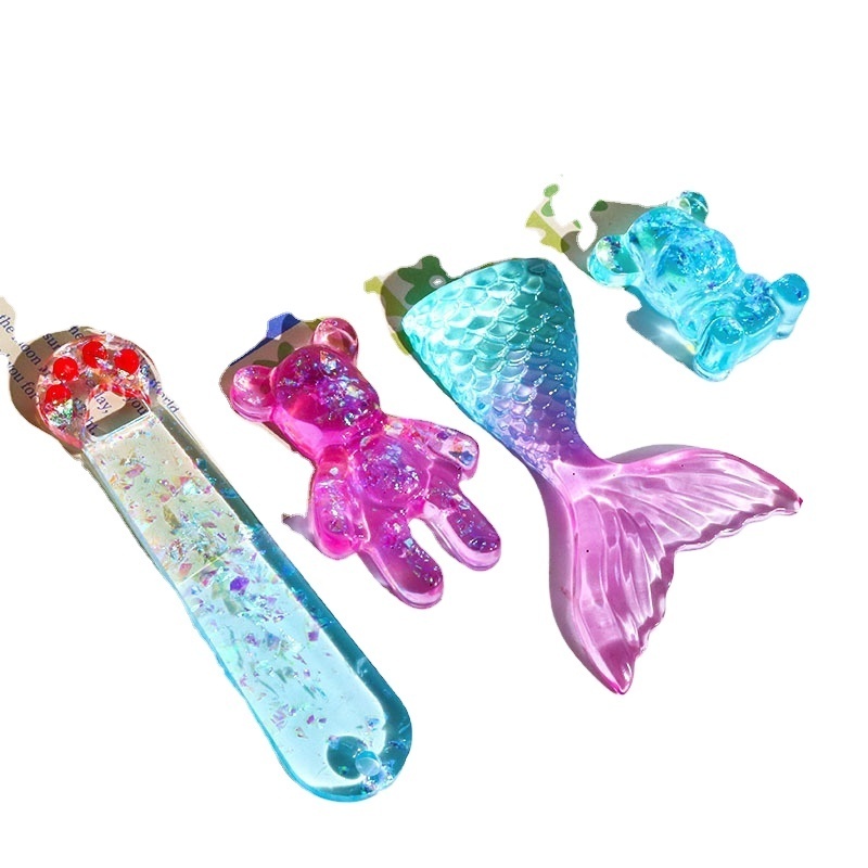 Glue mold bear fishtail hairpin multiple pendant silicone mold