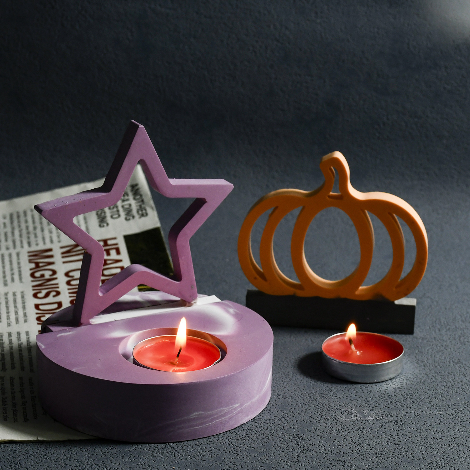 Drop glue mold Star pumpkin three-dimensional aromatherapy candle holder resin silicone mold for DIY handmade