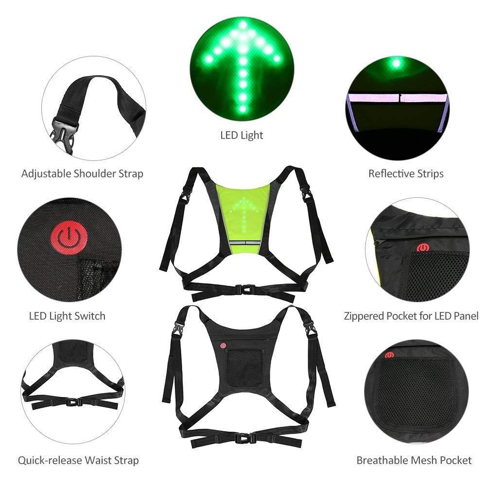 Chaleco Reflector Visibilidad Safety Reflective Vest Cycling Wireless Remote Control Led Turn Signalled Saftey Vest