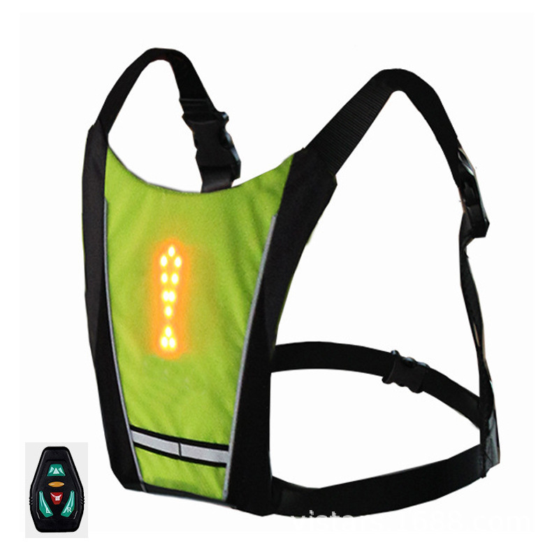 30 leds reflective safety vest turn signal green led flash running reflective vest