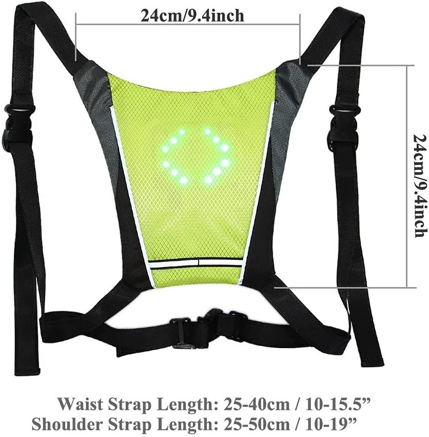 Safety LED Reflective Gear Reflective Running LED Turn Signal Vest Adjustable Elastic Belt Night Walkers Bikers