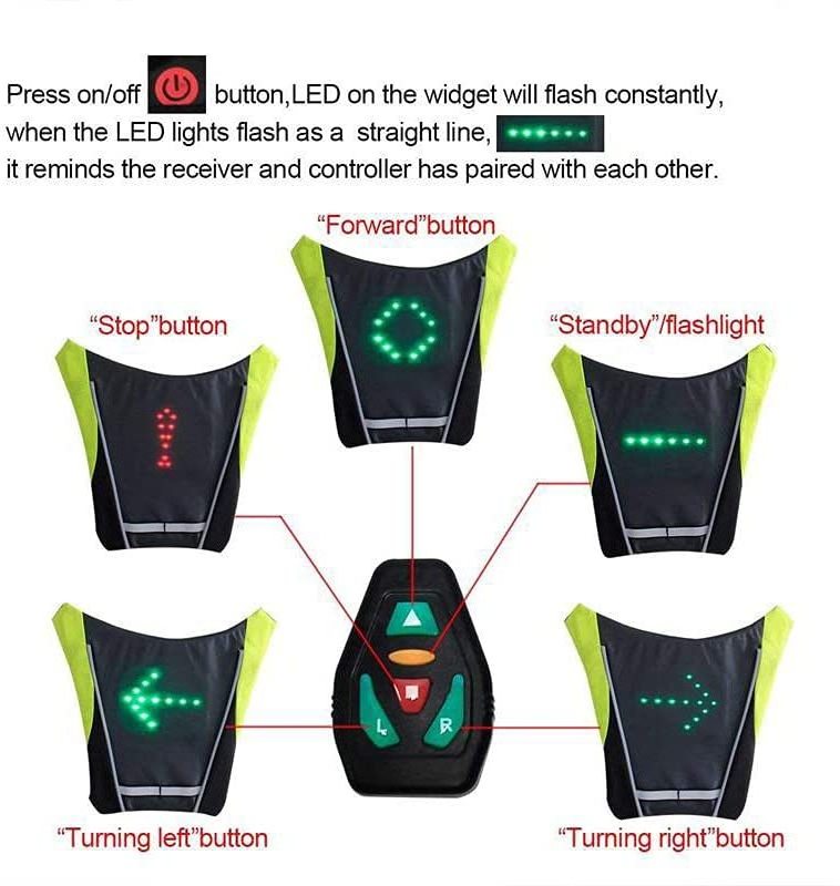 Safety LED Reflective Gear Reflective Running LED Turn Signal Vest Adjustable Elastic Belt Night Walkers Bikers