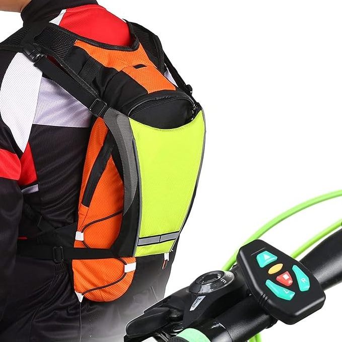 USB Rechargeable Reflective Backpack Attachment Clip with Remote Control LED Signal Light Outdoor Sport Safety Bag Gear