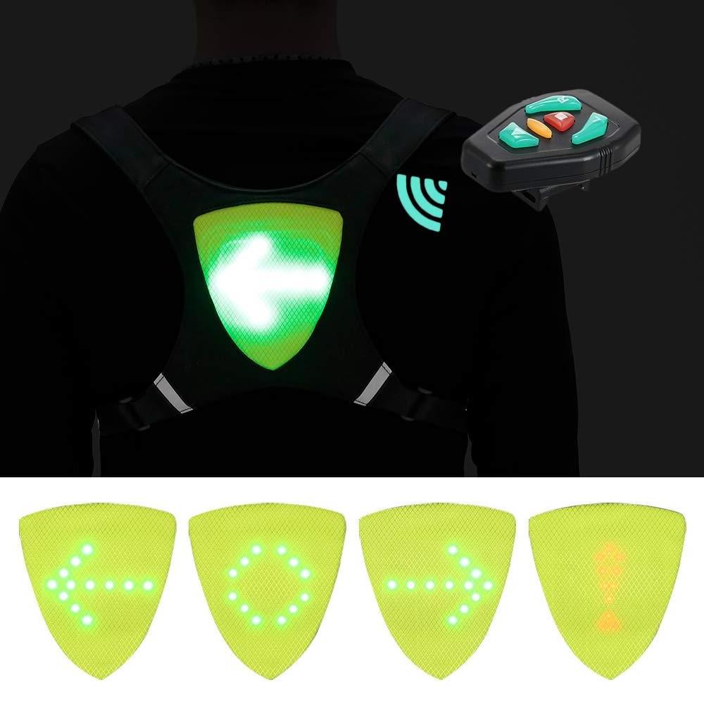 Turn Signal Bike Reflective Vest Jacket with Direction Indicator Gear Cycling Outdoor Night Running Led Signals Safety Vest