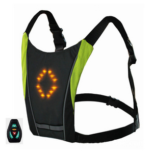 Turn Signal Bike Reflective Vest Jacket with Direction Indicator Gear Cycling Outdoor Night Running Led Signals Safety Vest