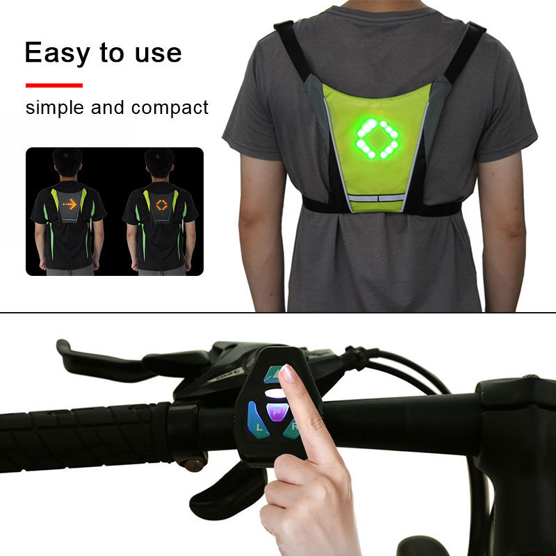 Hi Vis Outdoor Sport LED Flashing Safety Reflective Belt Vest Adjustable Night Running & Cycling Led Vest