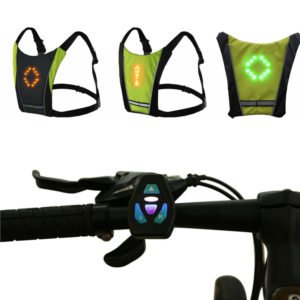 For safety unique present visible smart traffic lights jacket led turn signal vest for running cycling