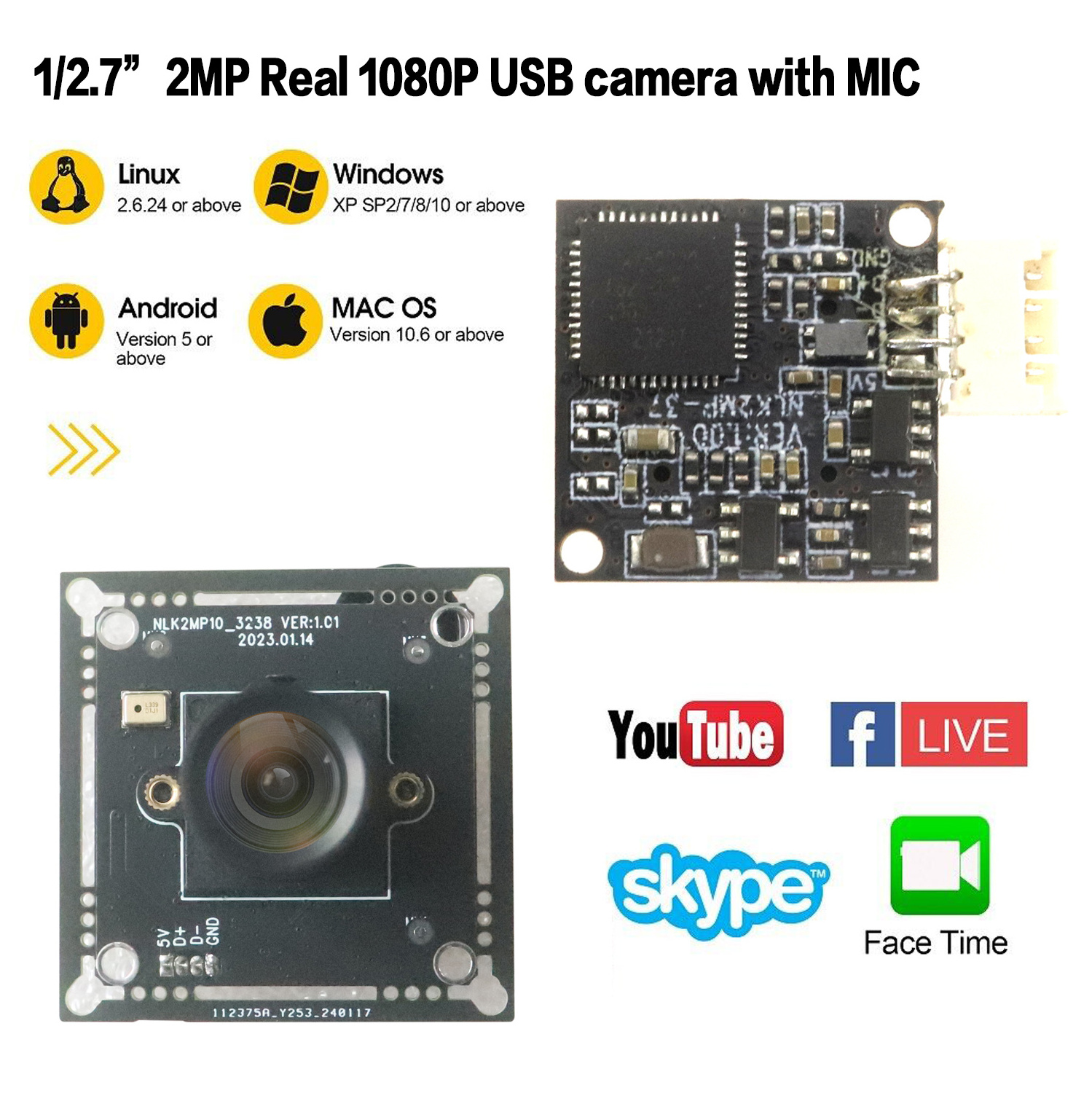 Newlink cheapest 2MP 1080p ATM ROBOT M12 Super Mini  HD Wide angle lens Hidden Micro UVC USB analog camera module board with MIC