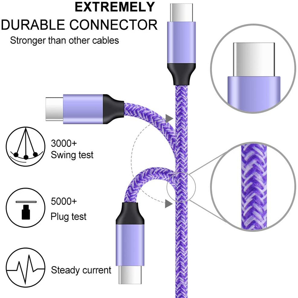 Suppliers Direct Sales Mobile Phone Nylon Braided USB Type C Charging Data Cable