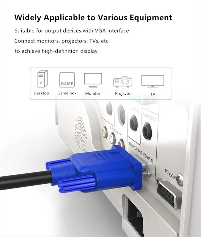 Computer Displayport To Vga Adapter Male To Male 100 Meters Vga Converter Cable Vga Splitter Cable