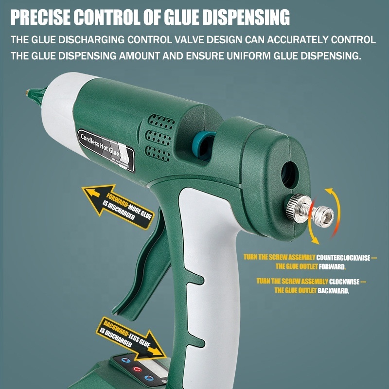 New Handheld Li-ion Cordless Glue Gun Rechargeable Battery Powered Cordless Hot Melt Glue Gun for Bosch 18v Battery