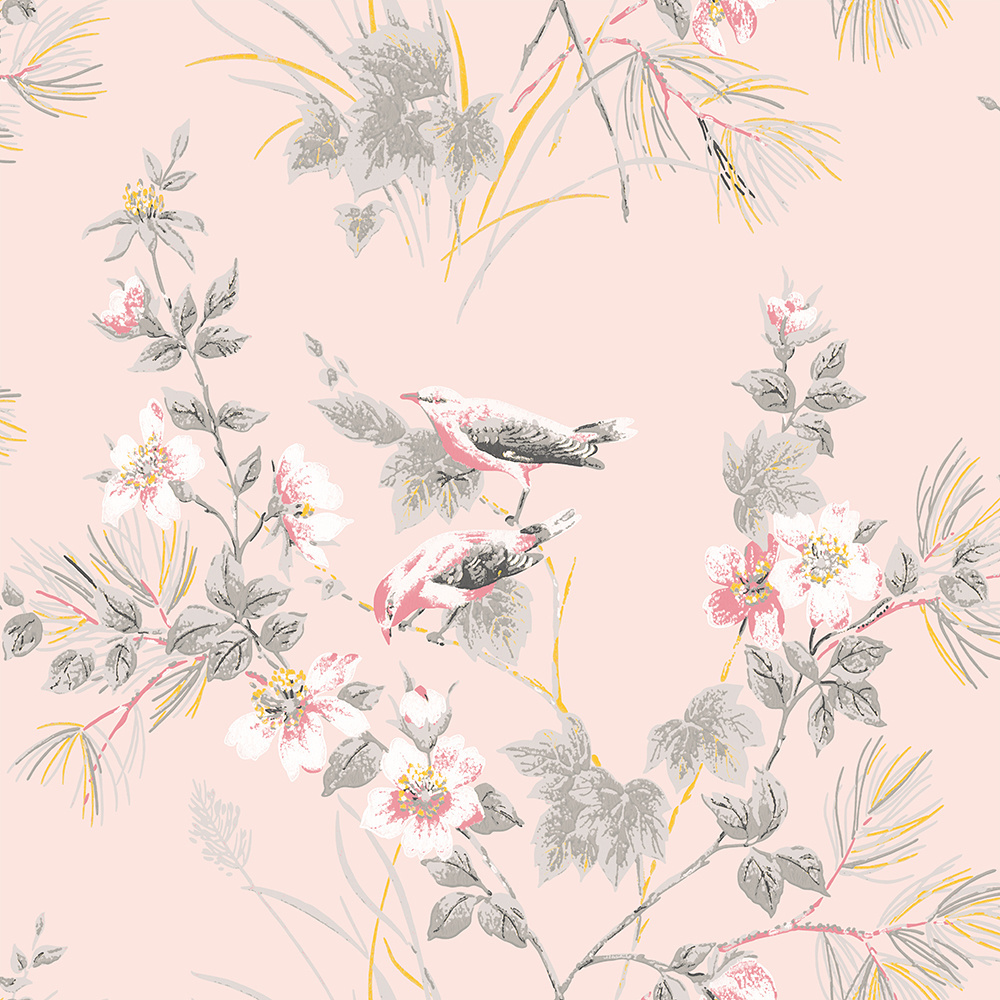 Chinoiserie PVC Wallpaper Bird and Flower Sticker Waterproof Wall Stickers Home Decoration