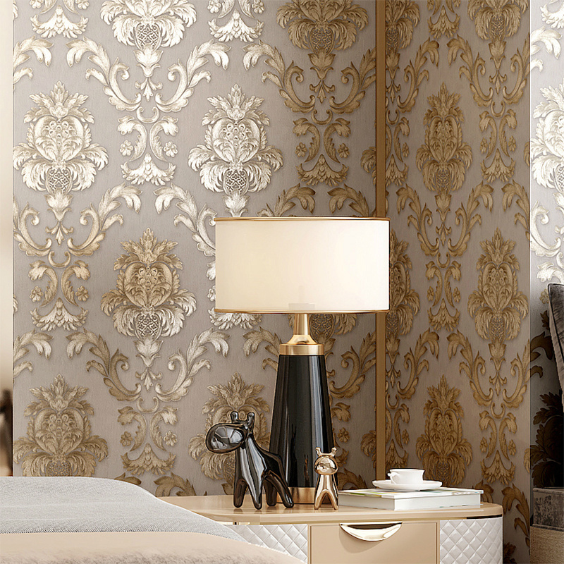 Damascus Luxury Non-woven Wallpaper Living Room Bedroom Tv Background Wall 3d Relief Wallpaper