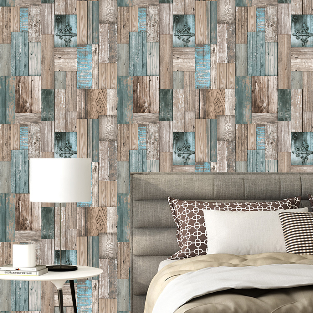 Retro Nostalgia Wood Panel Wood Grain Wallpaper Living Room Dining Room Vinyl Wall Paper Rolls Wallpapers/wall Coating