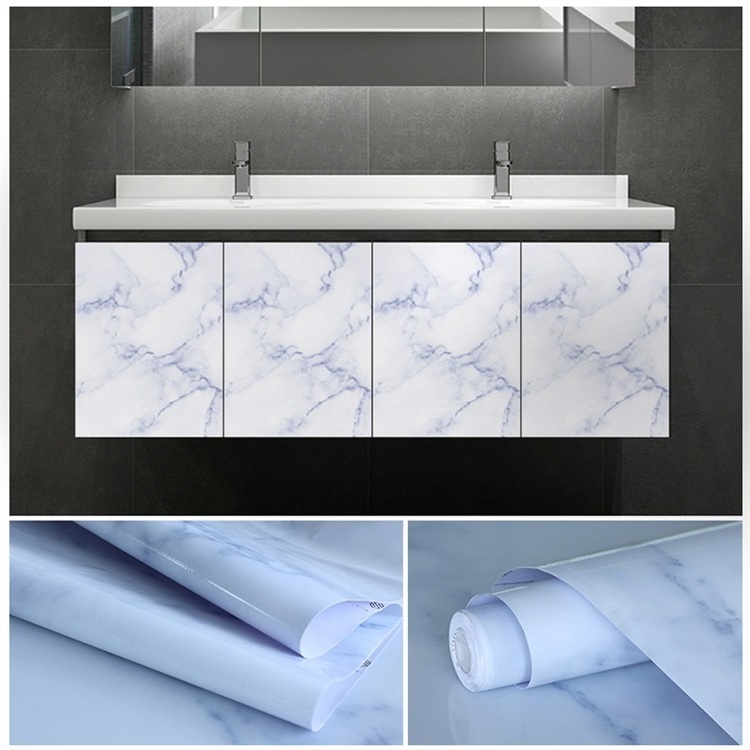 PVC Self Adhesive Wallpaper Marble Waterproof Kitchen Countertops Table Furniture Cupboard  Marble Wallpaper