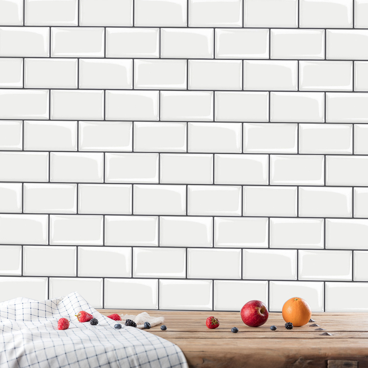 Novae Removable Self Adhesive Wallpaper for Bedroom Design Bathroom Kitchen 3D Brick Wall Art Tile Stickers Home Decor