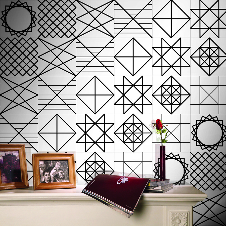 Geometry Removable Bathroom Wall Backsplash Shower Tile Sticker