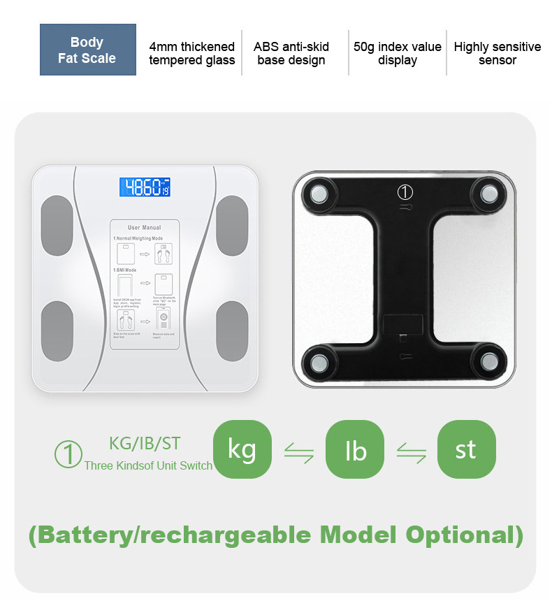 Balanza Basculas Digital Electronic Balance Weighing Body Fat Scales Weigh 180KG BMI Weight Bathroom Scale Smart Body Fat Scales