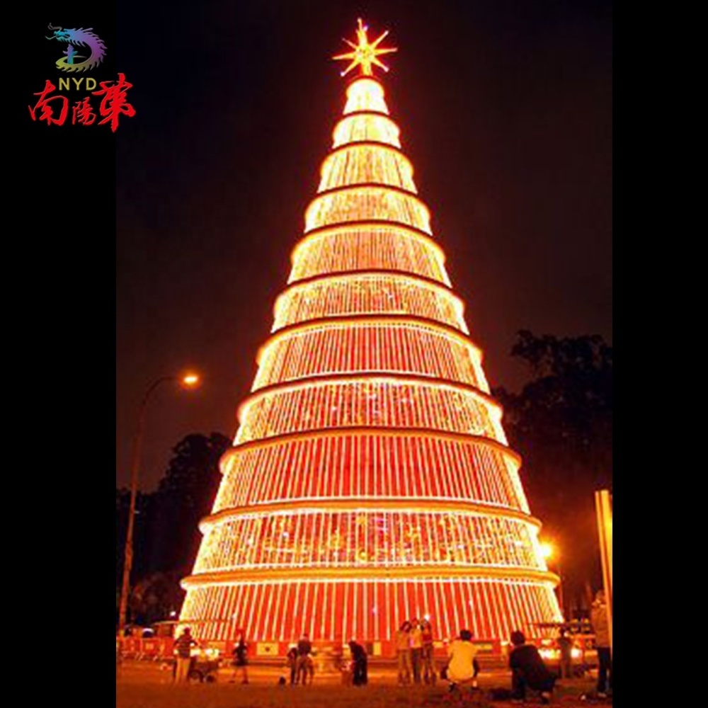 2023 Shopping Mall Hotel Commercial Decoration Modern Unique Design Artificial Led Lighted Christmas Trees