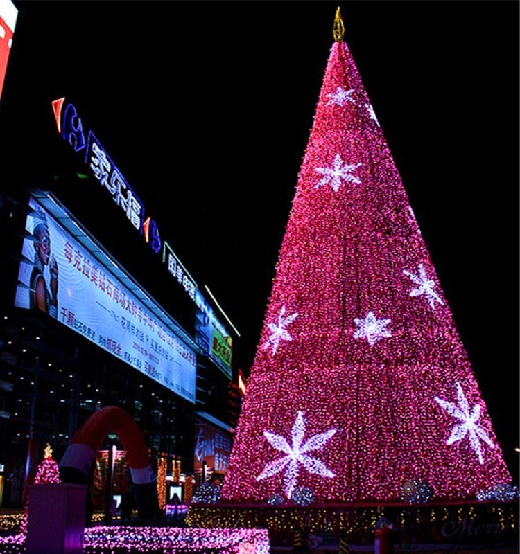 2023 Shopping Mall Hotel Commercial Decoration Modern Unique Design Artificial Led Lighted Christmas Trees