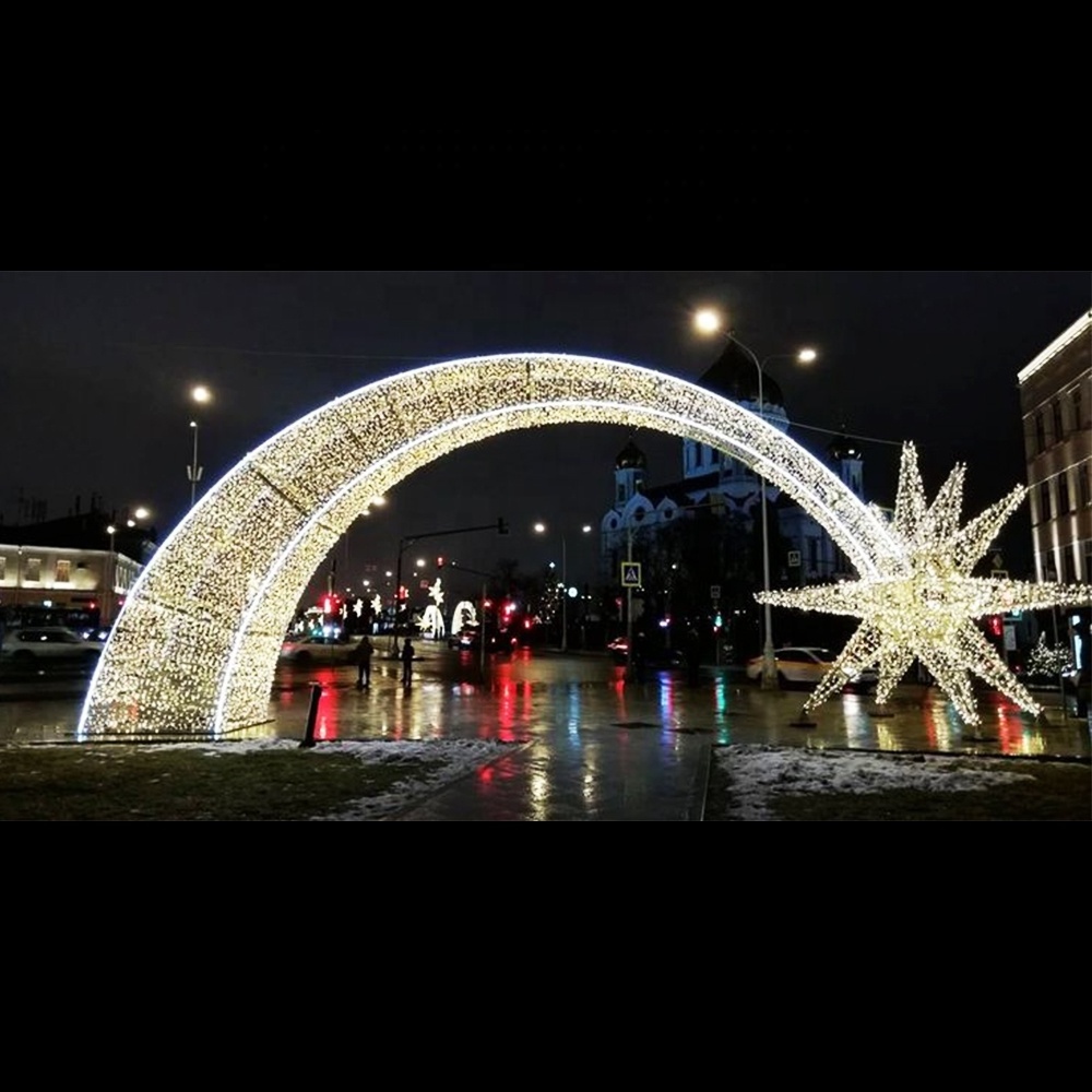 2023 3D Luminous Lighted  Outdoor Wedding Arch Christmas Decoration Led Christmas Ball Decoration