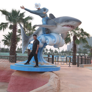 Factory Price Outdoor Sculpture Shark Fiberglass Statue Sea Animal  Amusement Park Decoration Resin Decoration