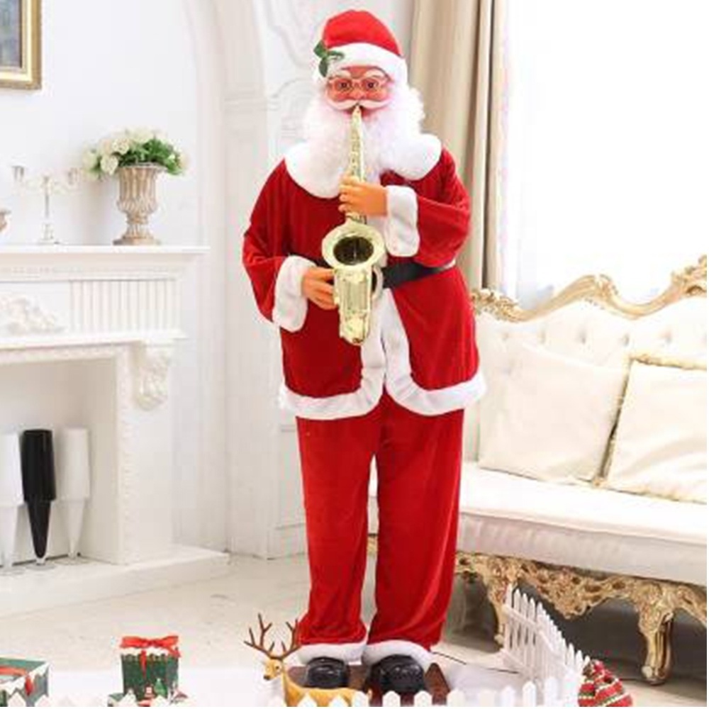 New Arrival Musical Santa Claus Holiday Santa Decoration Indoor Festival Props Navidad Decoracion Christmas Santa Claus