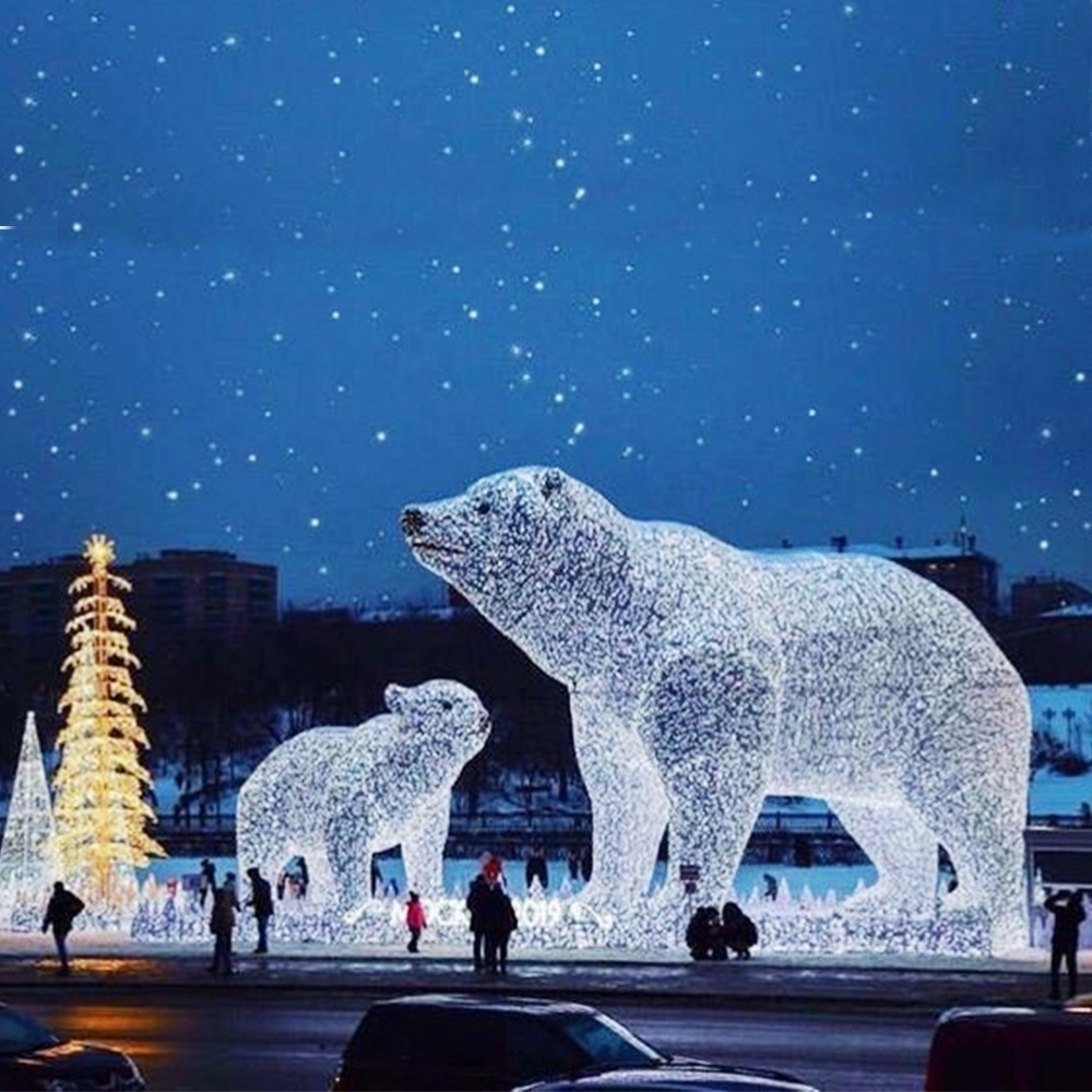 Outdoor Christmas Lighted Bear Decorations Hot Sale Giant Christmas Bear Led Polar  Bears Christmas Lights