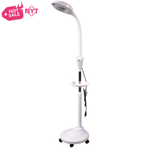 2023 With Trays Wheel Aesthetic For Skin Examination Clinic Facial Floor Cosmetic Beauty Glass Magnifier Led Magnifying Lamp