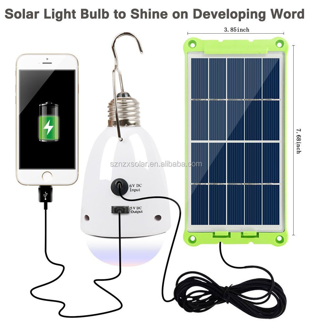 New Solar Powered Light Bulb With Solar Panel Multi-functional Waterproof Rechargeable Remote Control Dimmable LED Camping Lamp