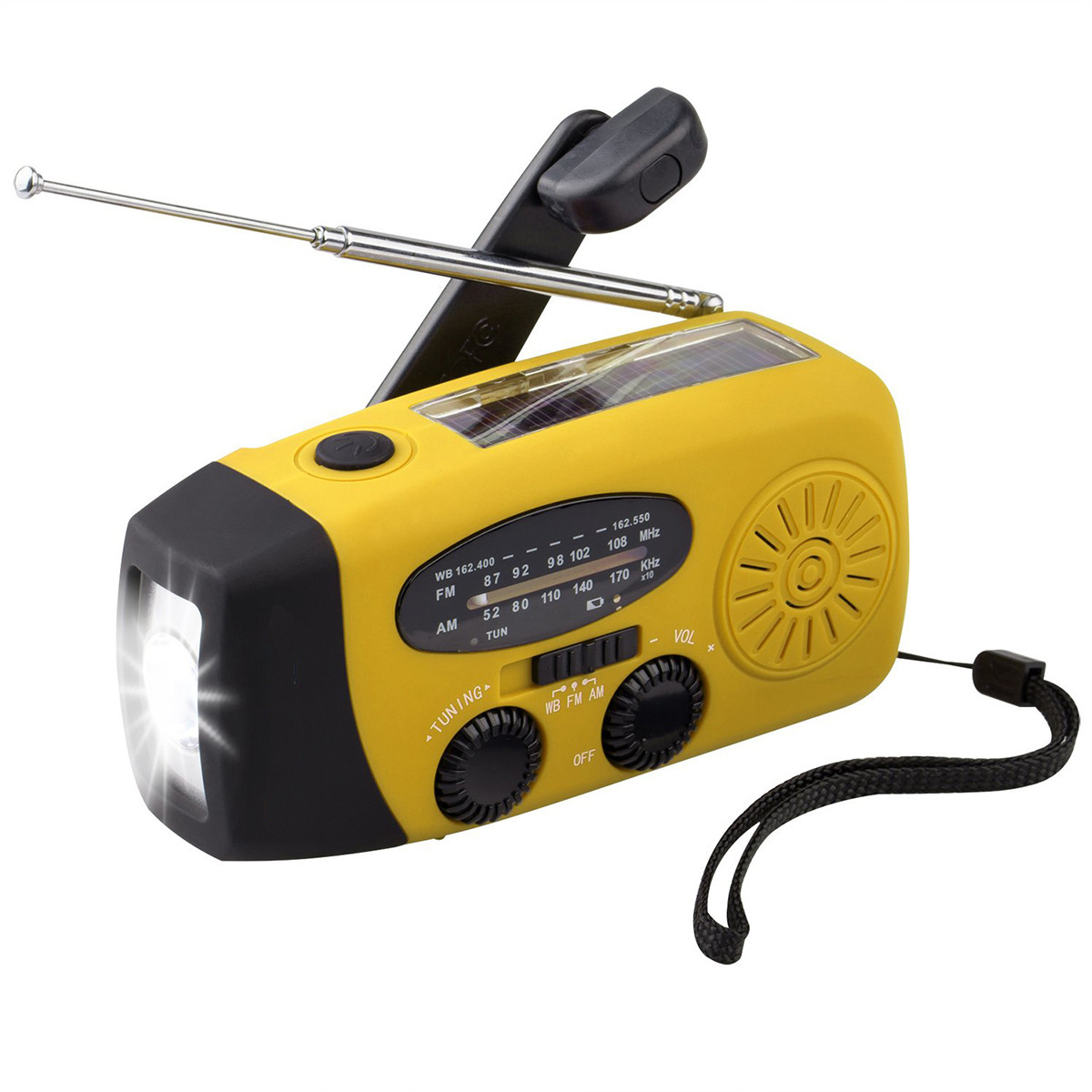 Emergency Solar Hand Crank Radio Torch Power Charger Earthquake Survival Kits