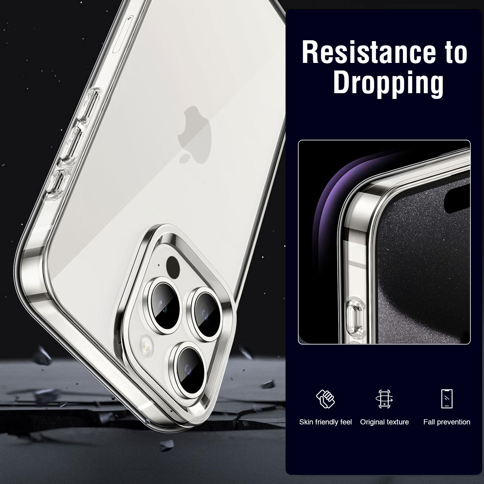 Anti drop shell  2.0mm  clear transparent Soft tpu phone case for iPhone 15 14 13 12 11 X XS PRO Max