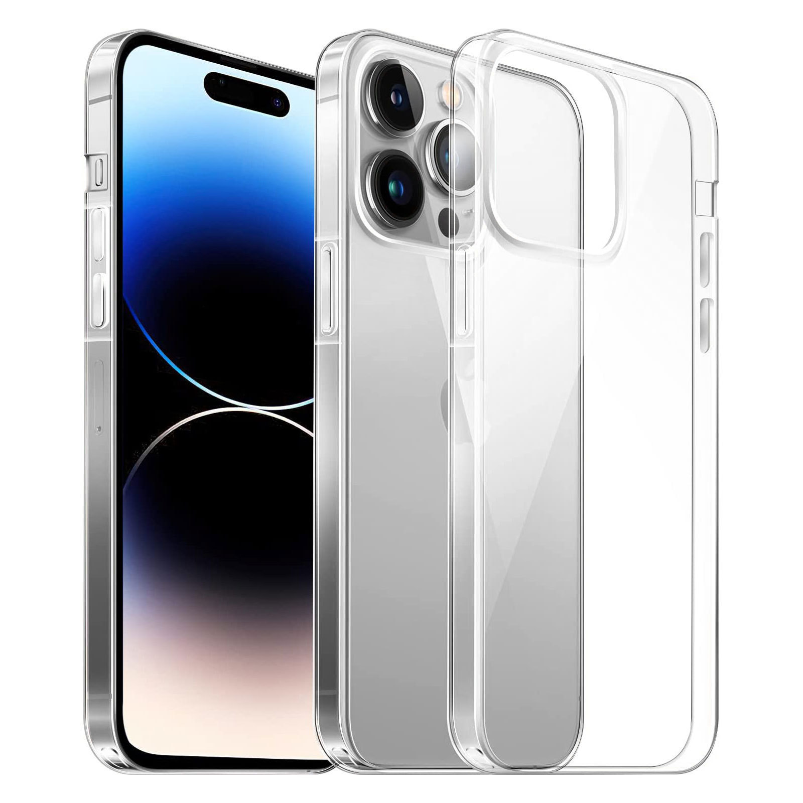 Anti drop shell  2.0mm  clear transparent Soft tpu phone case for iPhone 15 14 13 12 11 X XS PRO Max