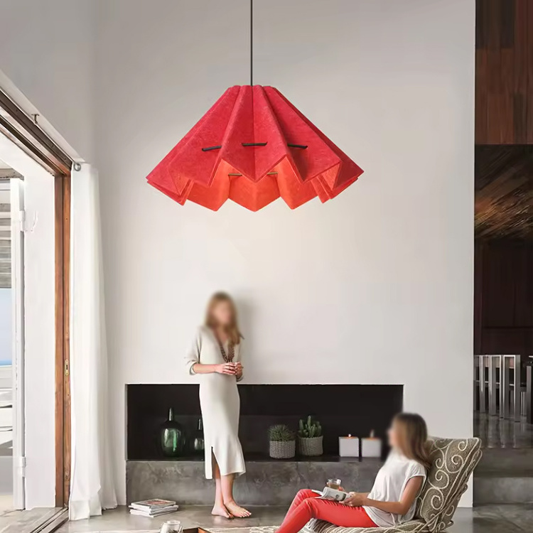 Contemporary Adjustable LED Ceiling Lamp No-Woven Fabric Hanging Lighting