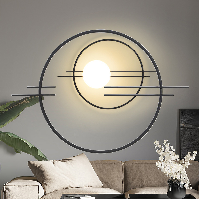 Nordic Decoration Hotel Fancy Bedroom Sconce Led Wall Lights Fixture Wall Lamp Living Room Decoration Round Iron Glass White 70