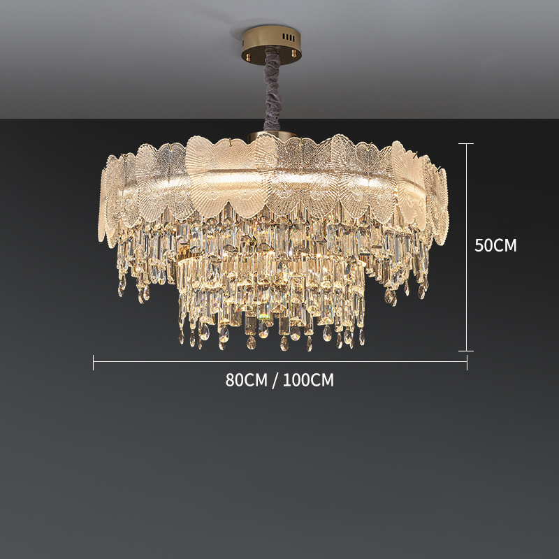 Hotel Villa Luxury Design E14 Led Gold Round Chandeliers A grade Crystal Indoor Ceiling Lamp Pendant Light Fixture