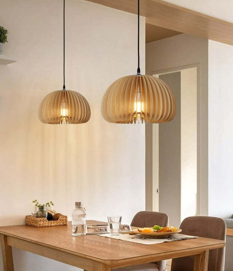 Lighting Modern Umbrella Wood Hanging Lighting Rattan Pendant Lamp Bamboo Pendant Lamp