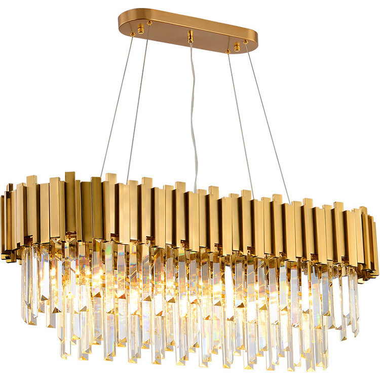 Modern LED Low Ceiling Mounted Gold Iron Clear Crystal Chandelier