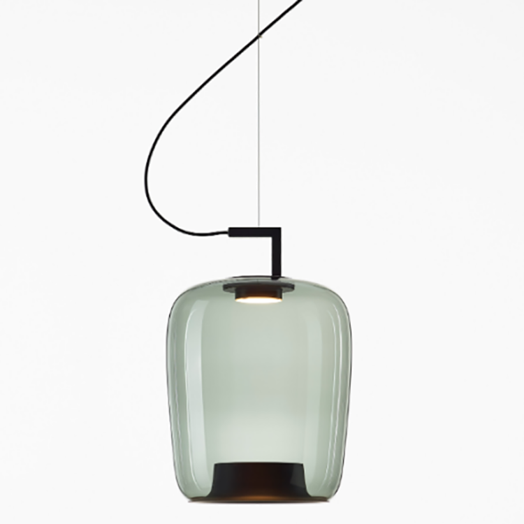 Manufacture Minimalist Indoor Handmade Amber Glass Hanging Pendant Light