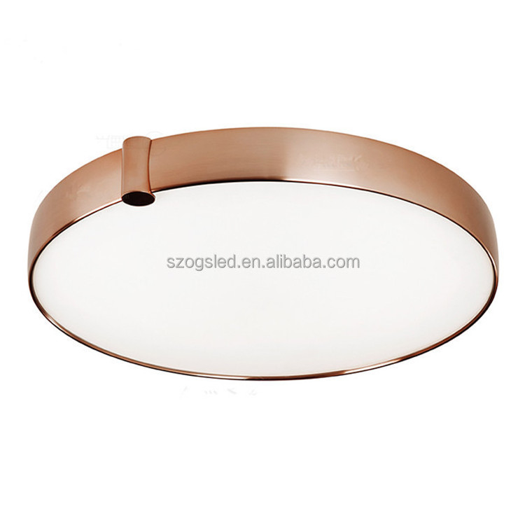 Wholesale Indoor Ceiling Lamp Iron Round Lighting Lamp with Acrylic LED Luxury Ceiling Lights Rose Gold Modern 75 Energy Saving