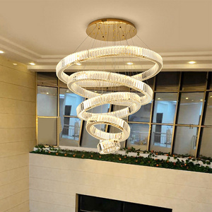 Modern Large Rings Circle Crystal LED Chandelier for Living Room