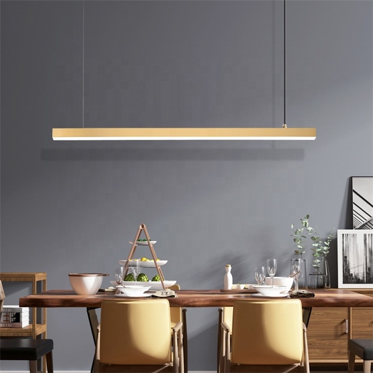 Modern Linear Ceiling  Light Lamp Black/Brass Aluminum 36W LED Pendant Lighting Fixture