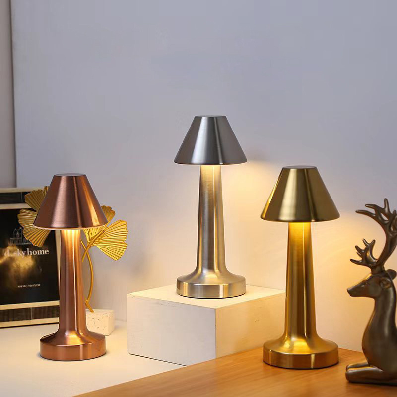 2024 Rechargeable LED Gold Touch Study Lamp for Bedside