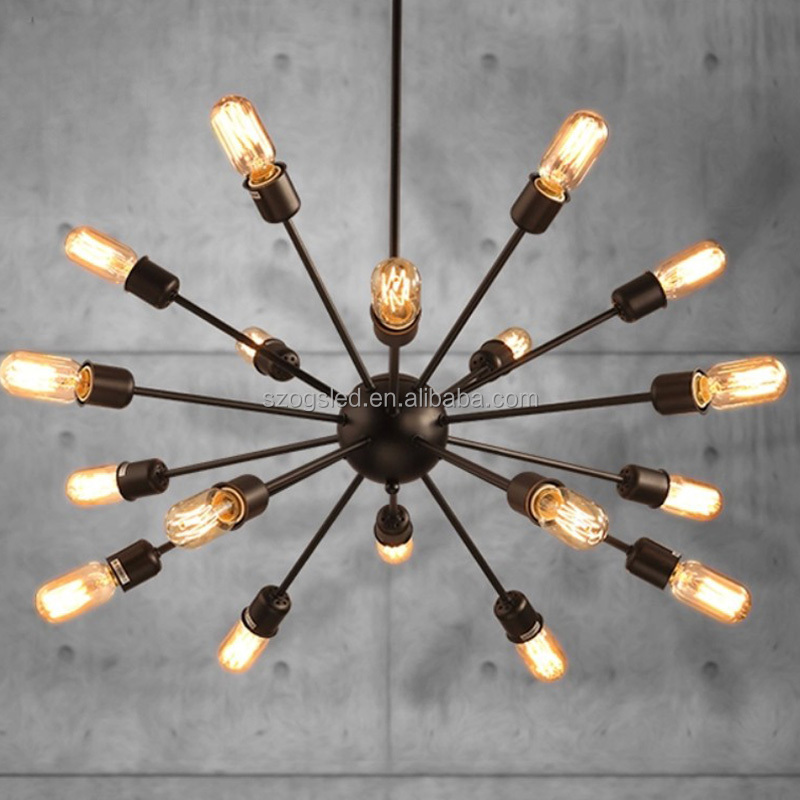 modern satellite sputnik pendant light chandelier with edison bulbs