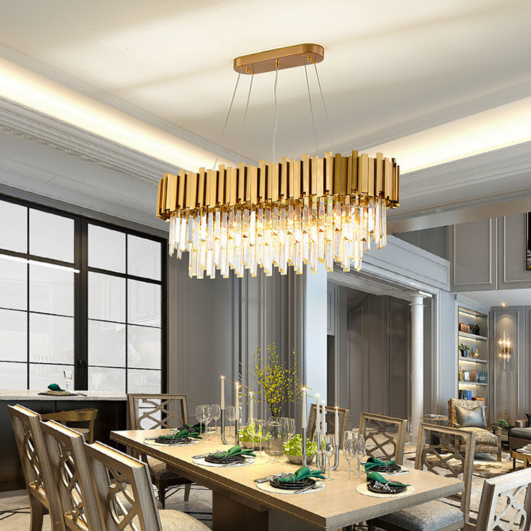 Modern LED Low Ceiling Mounted Gold Iron Clear Crystal Chandelier