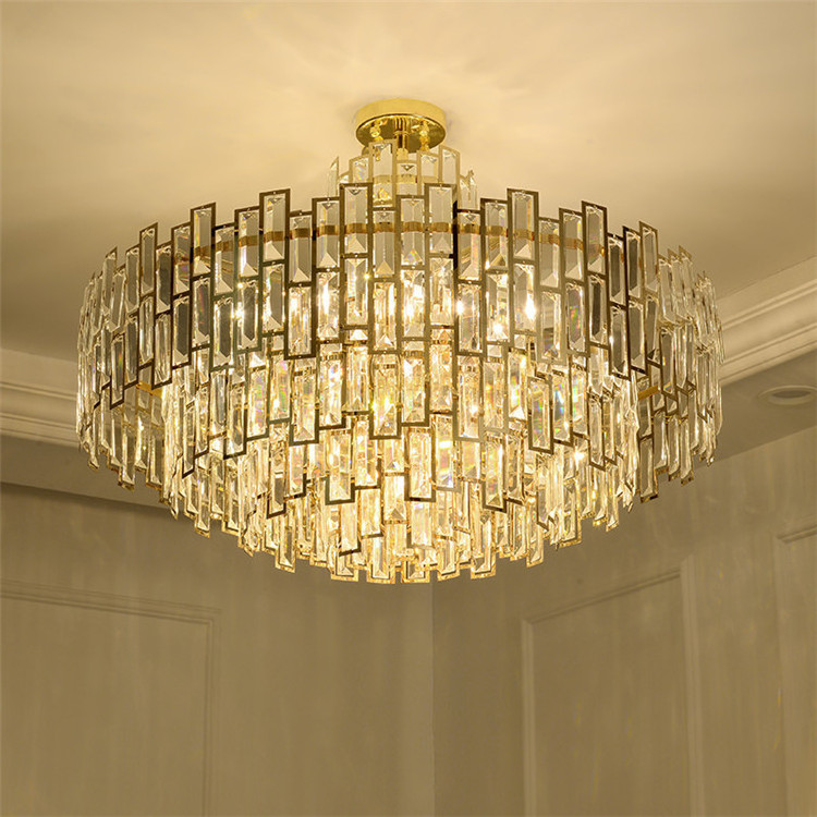 Modern Nordic LED Luxury Crystal Chandelier Gold Pendant Light Big Chandelier